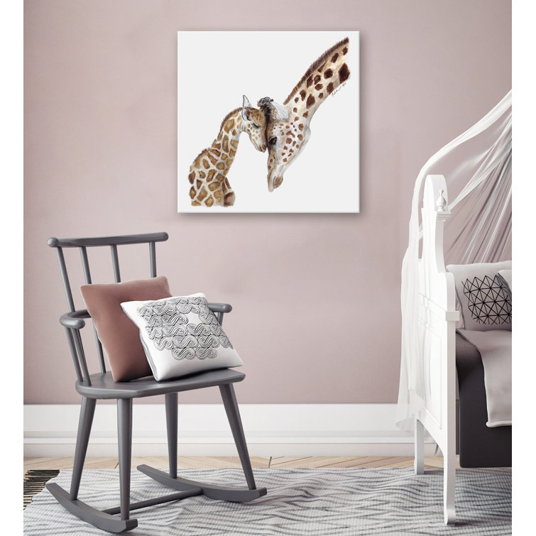 Indigo Safari Mom And Baby Giraffes Framed by Brett Blumenthal Print